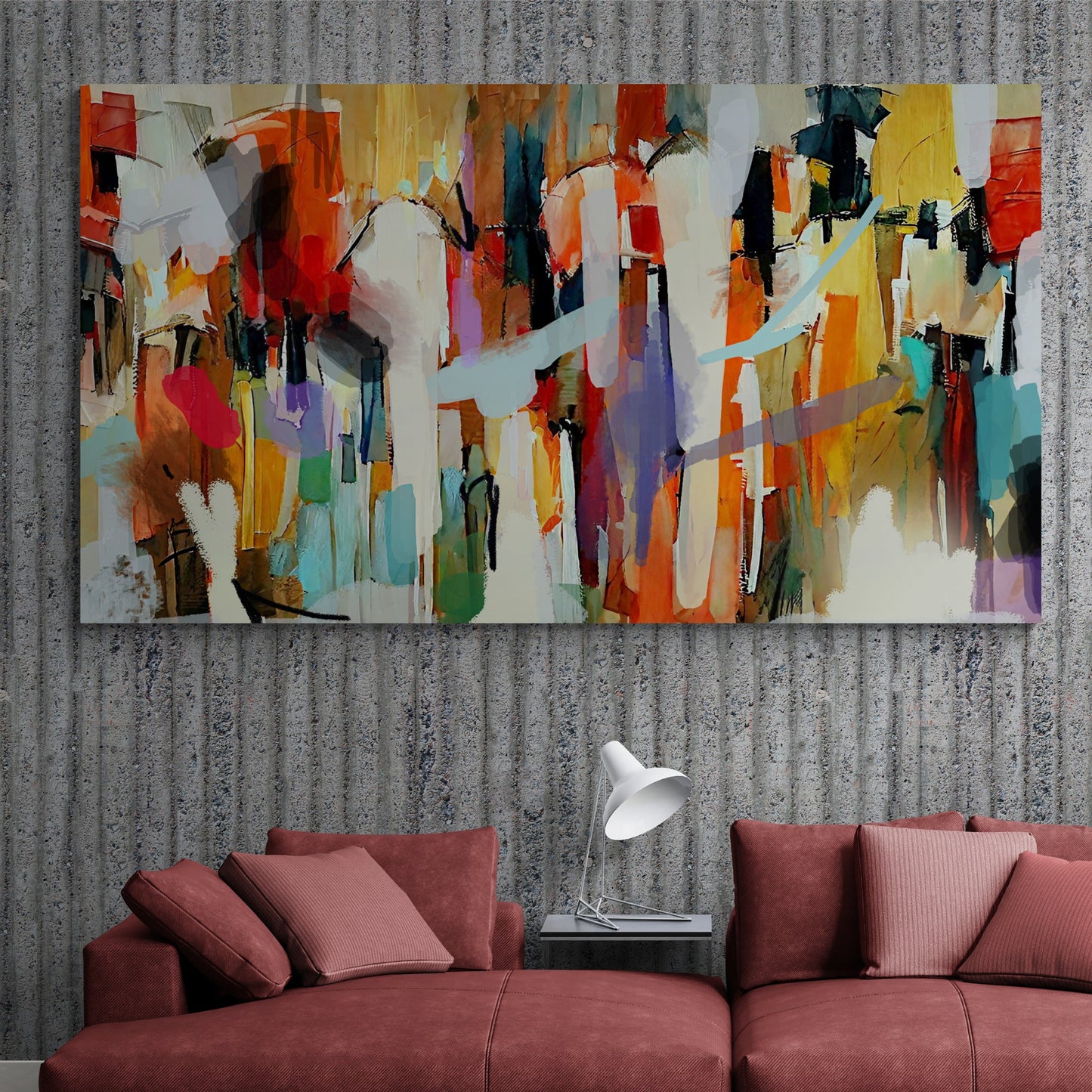 Resonant Hues Vibrant Abstract Canvas Wall Art