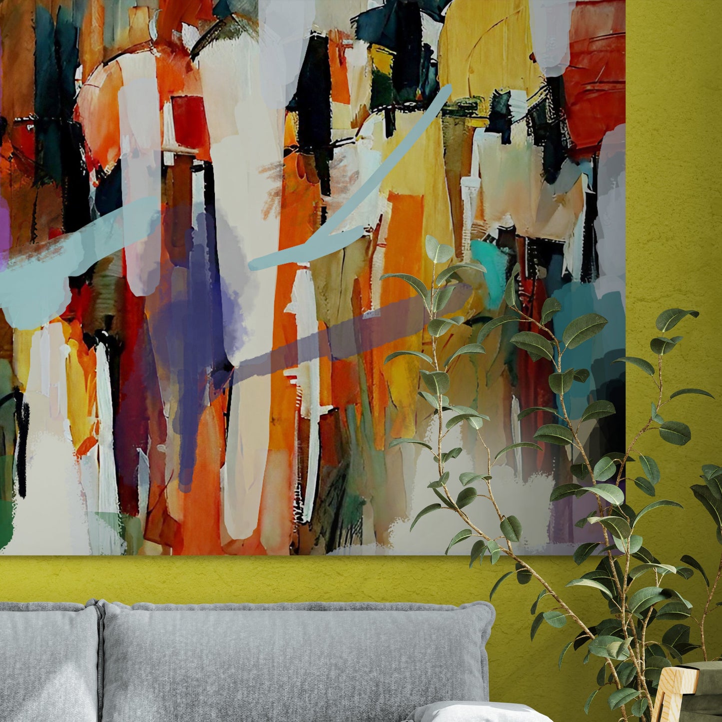 Resonant Hues Vibrant Abstract Canvas Wall Art