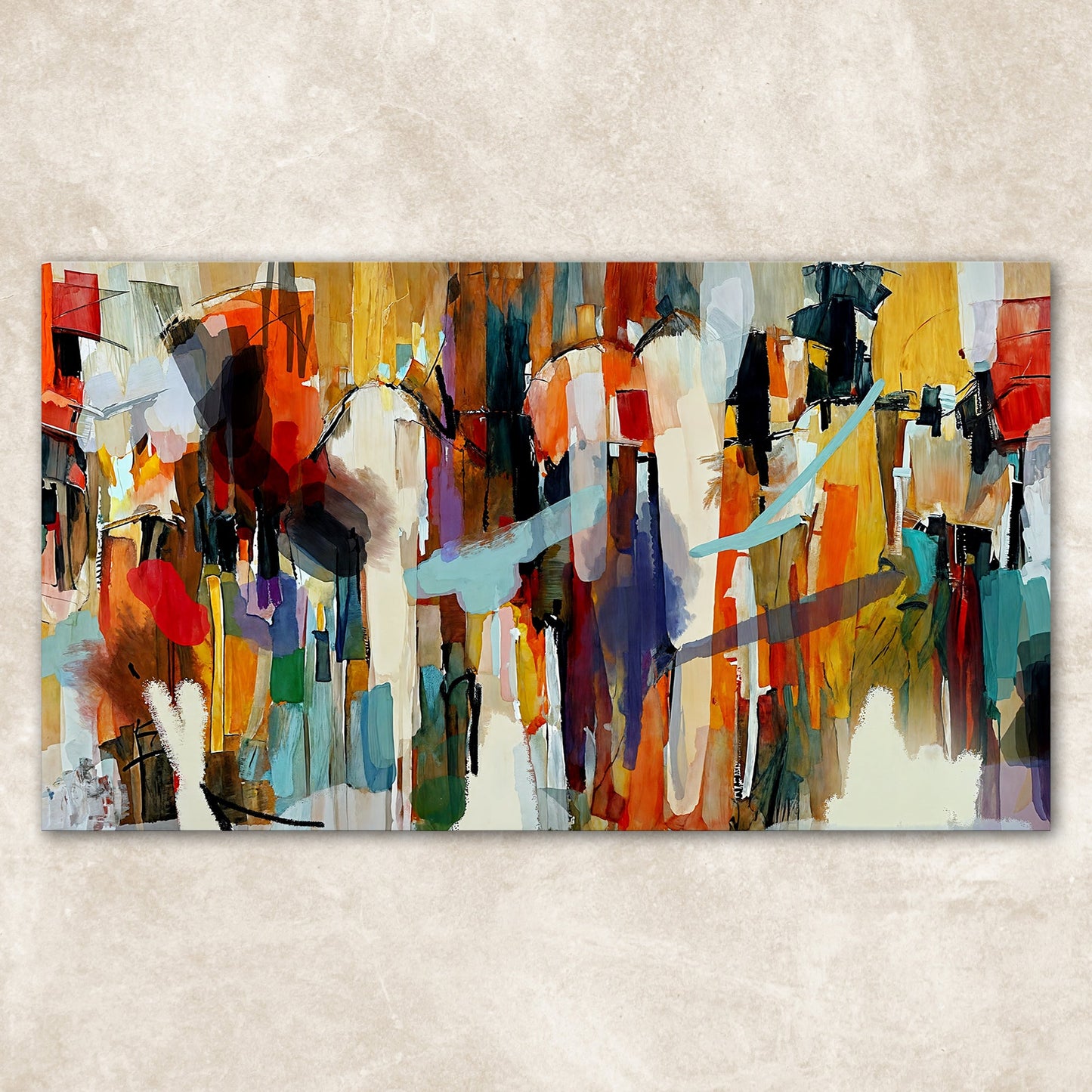 Resonant Hues Vibrant Abstract Canvas Wall Art