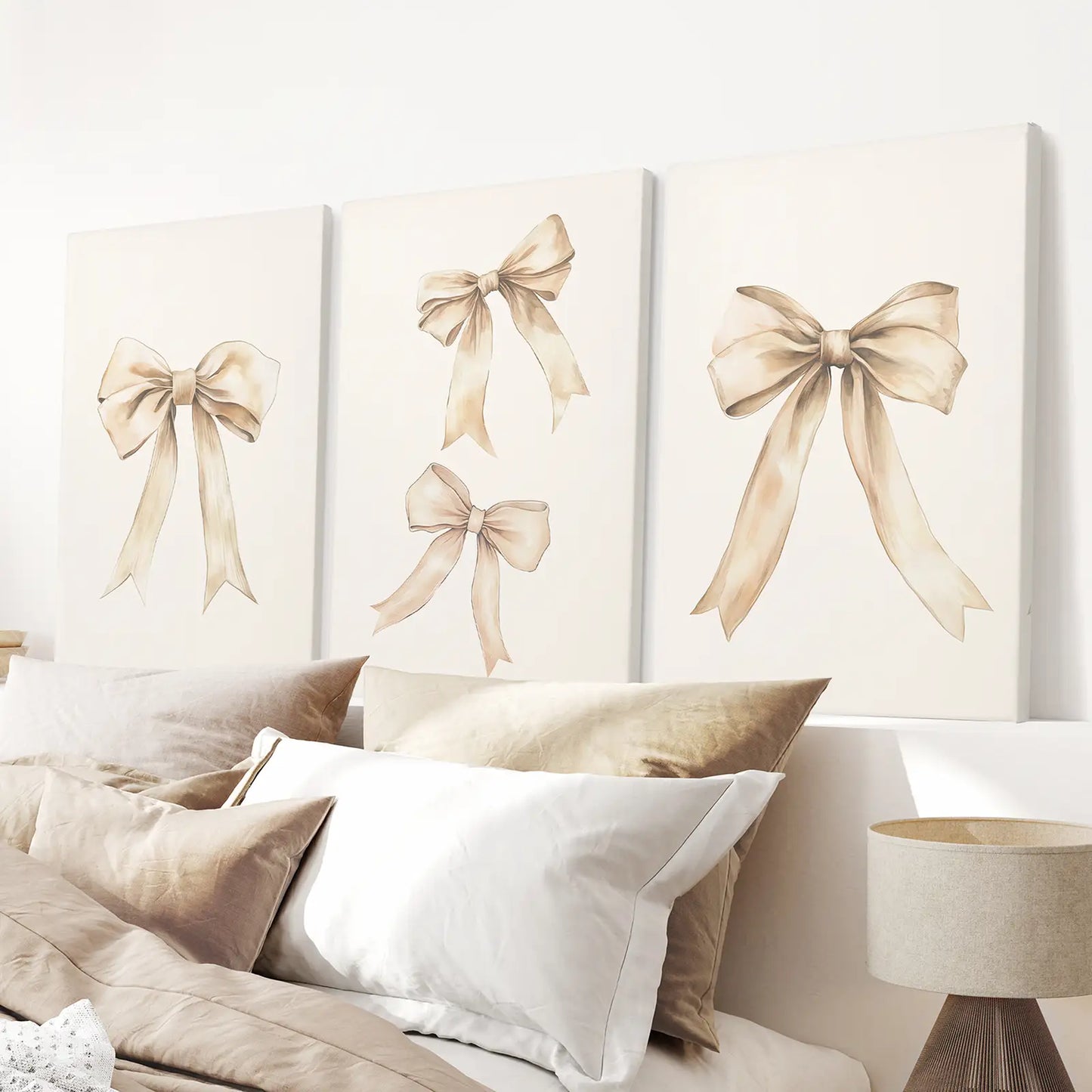 Aesthetic Bows Nursery Wall Art Poster Set of 3