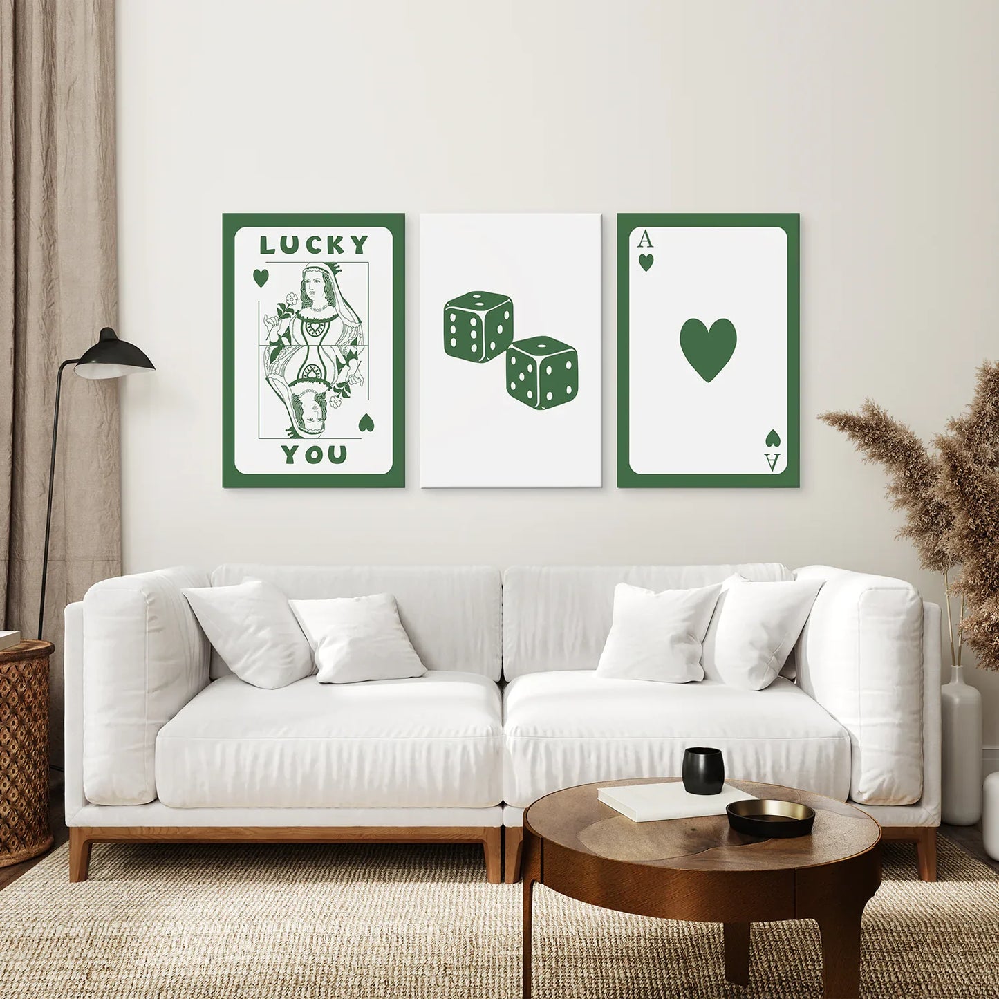 Vintage Poker Card Wall Art Set of 3, Retro Prints