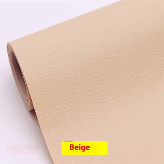 Roll of beige leather repair on a white background with a yellow 'Beige' label.