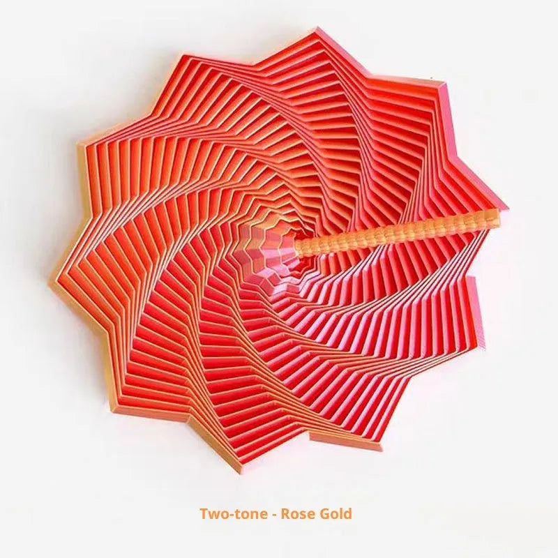 Rose gold two-tone 3D printed spiral radish tower decompression toy
