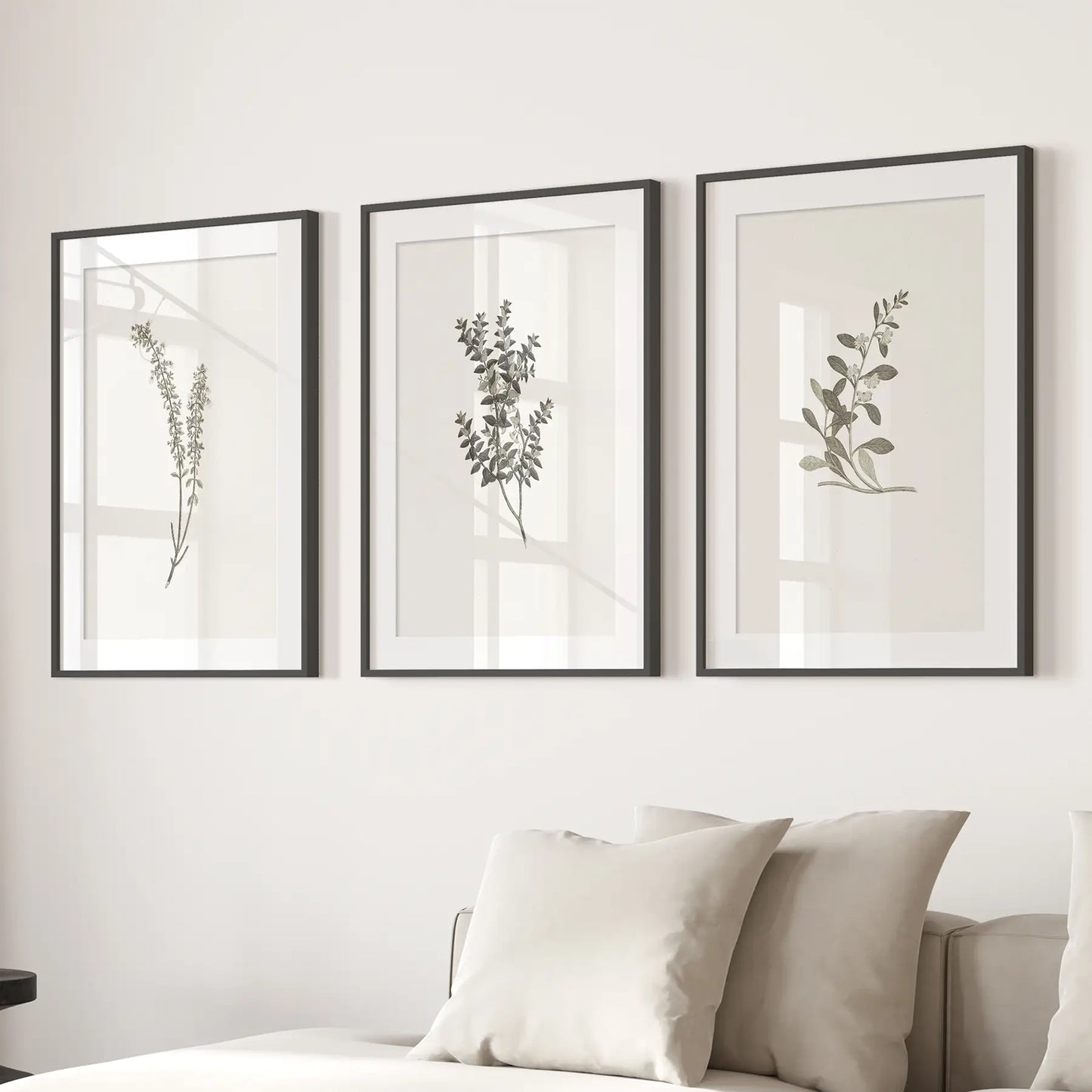 Vintage Floral 3 Piece Wall Art Rustic Botanical Set