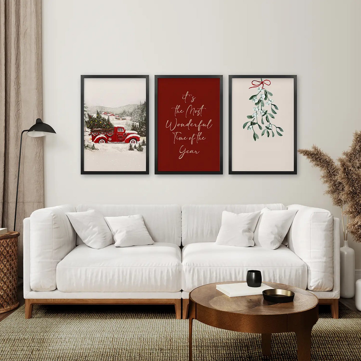 Winter Holiday Landscape Wall Art Set of 3 Prints