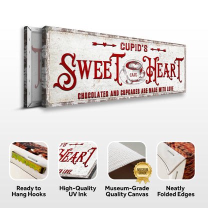 Rustic Cupid's Sweetheart Vintage Canvas Sign