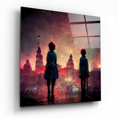 The City was Sad Glass Wall Art