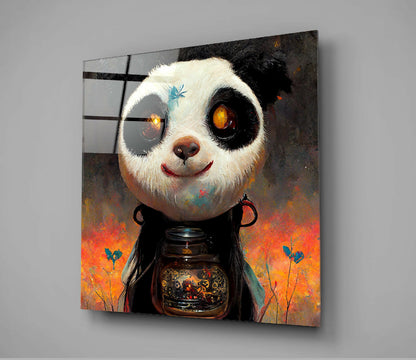 Panda Cup Glass Wall Art