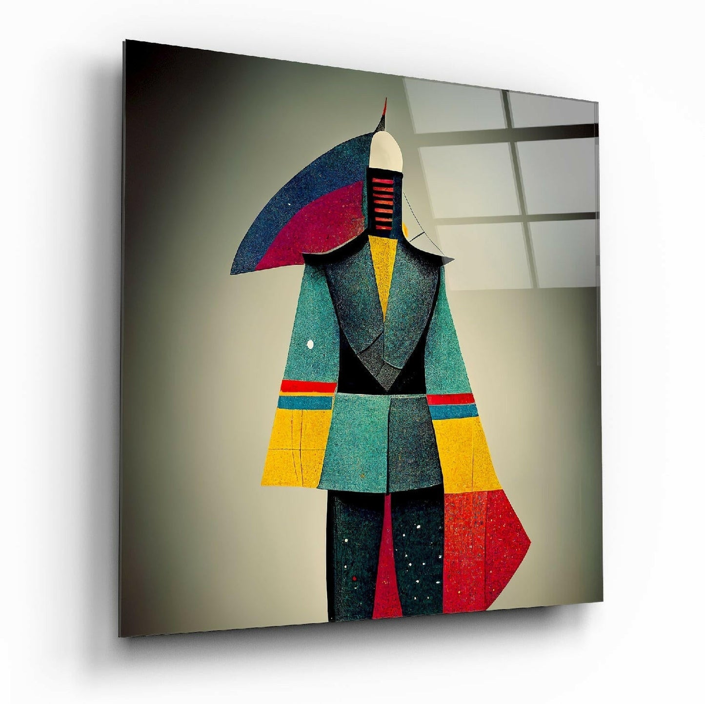 Colored Man Glass Wall Art