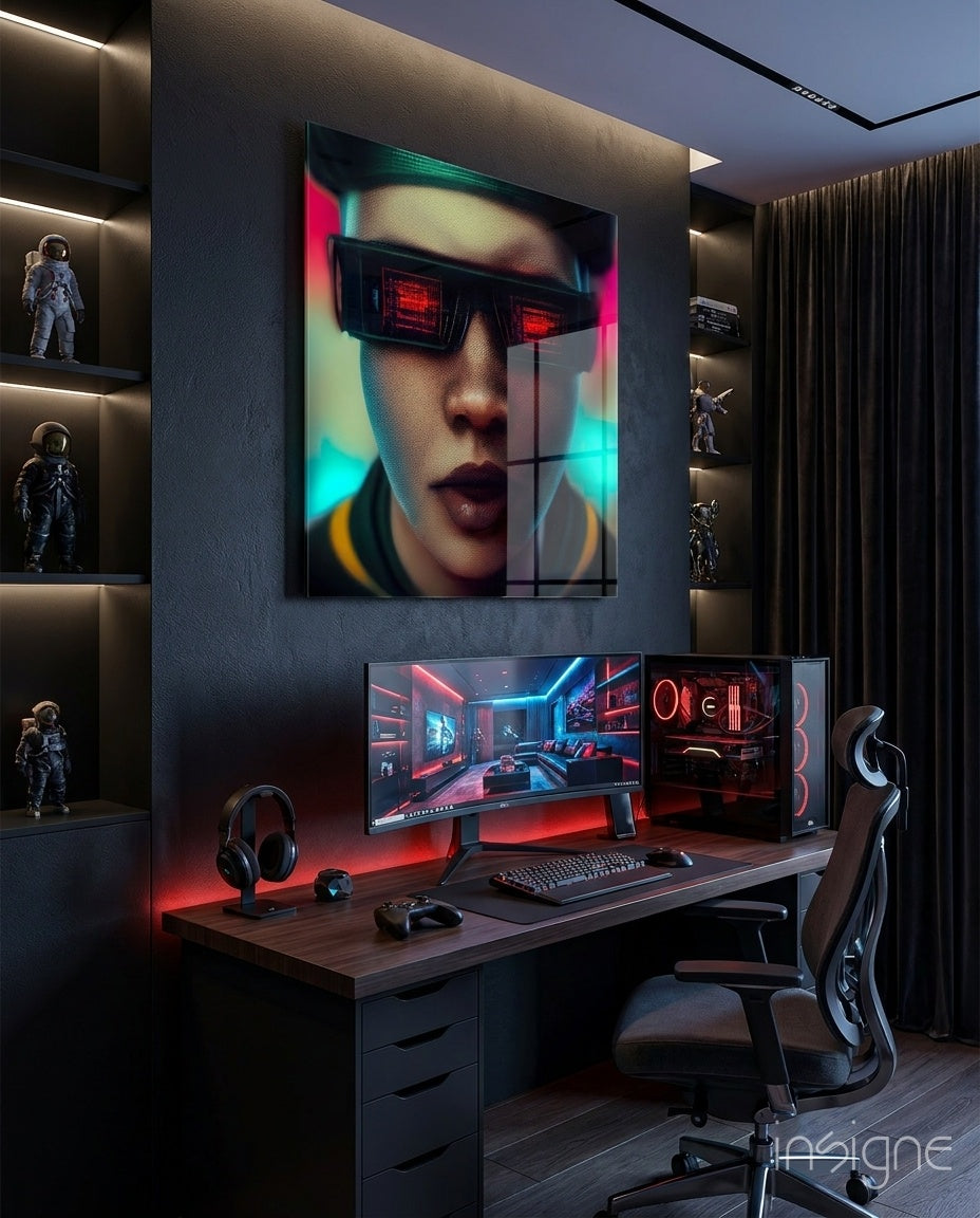 Virtual Life Glass Wall Art