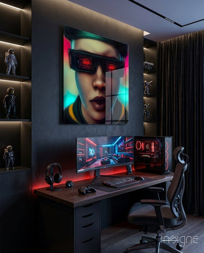 Virtual Life Glass Wall Art