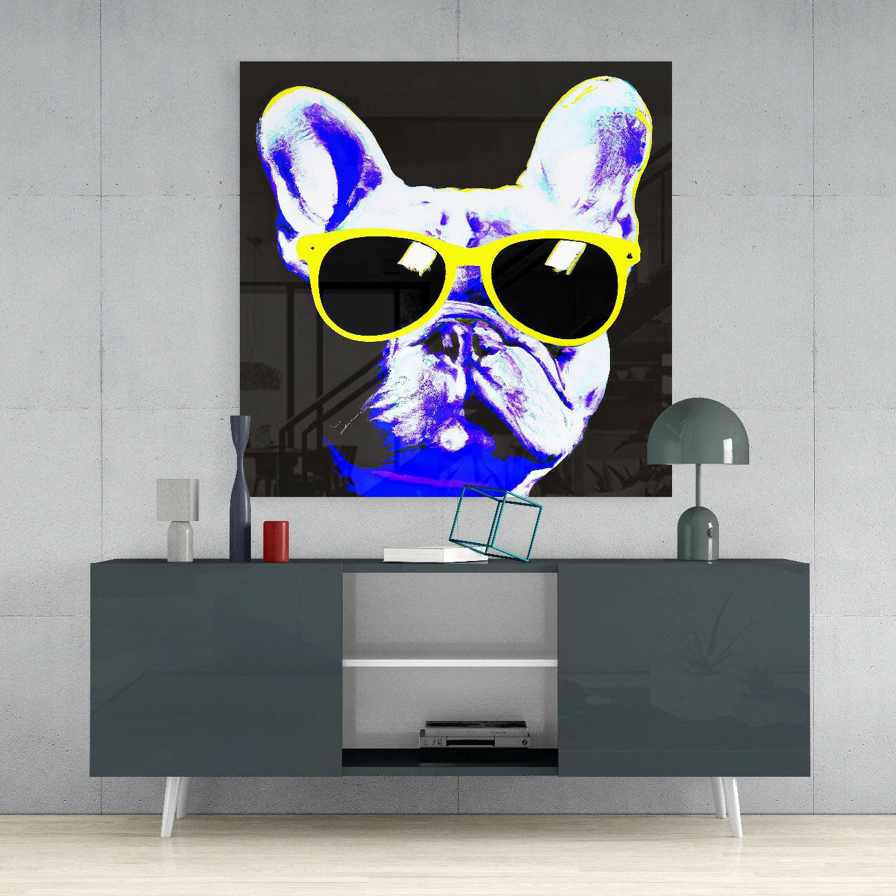 Cool Dog Glass Wall Art