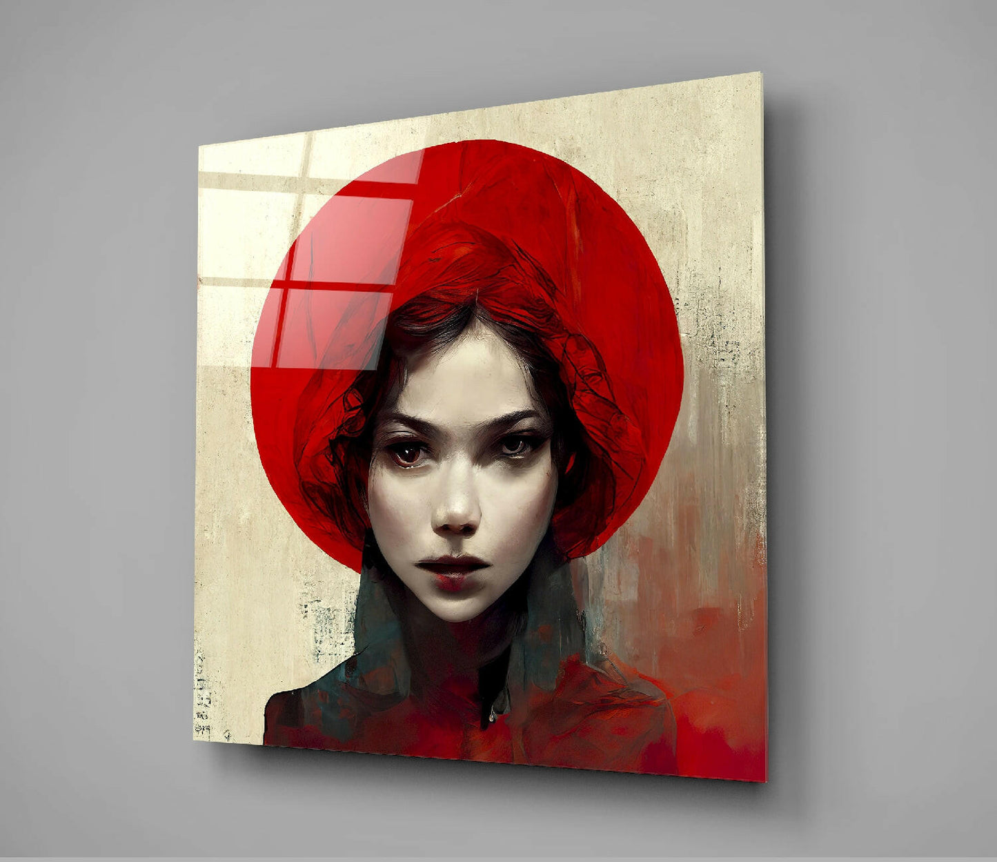 Red Hat Glass Wall Art