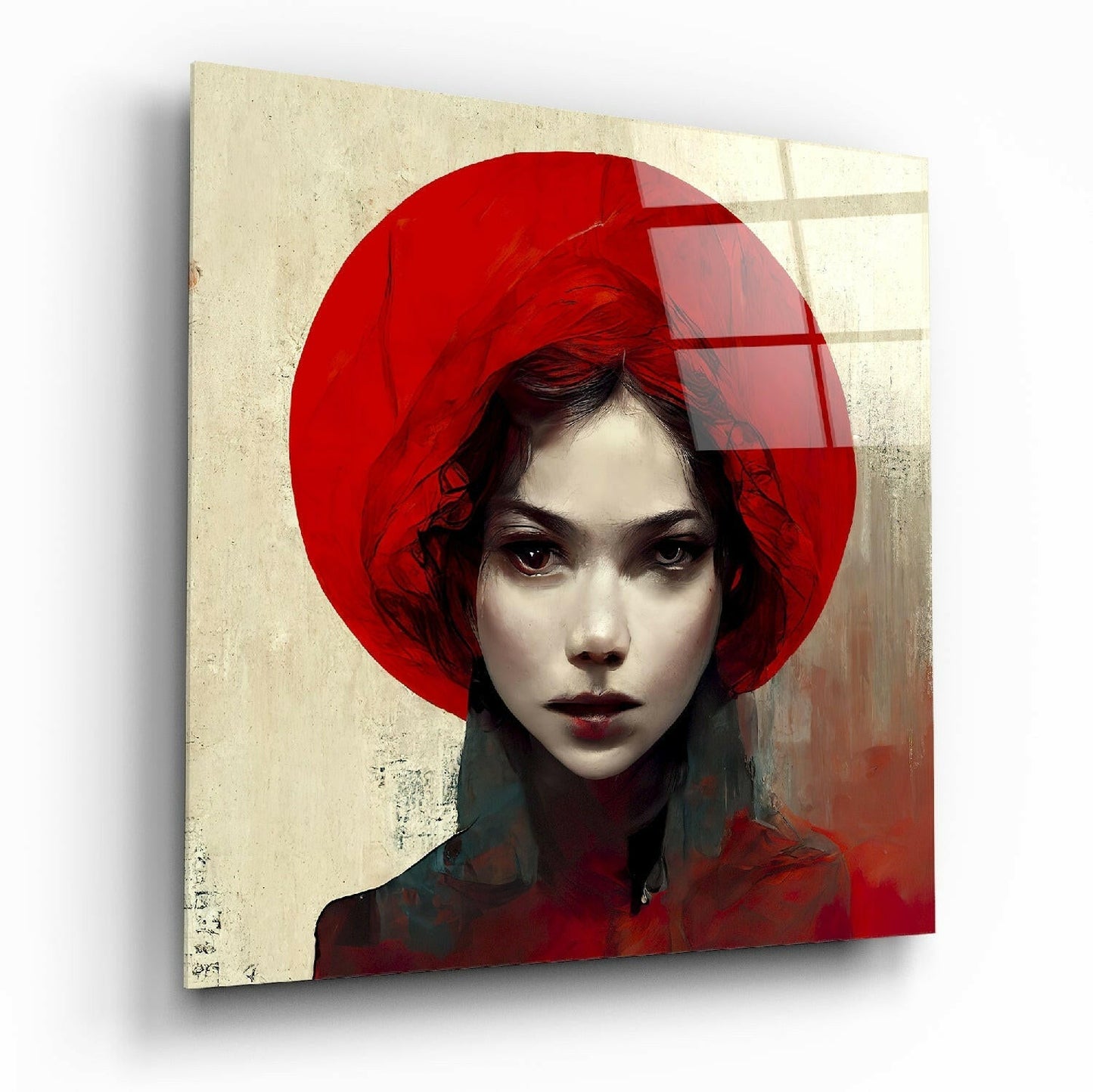 Red Hat Glass Wall Art