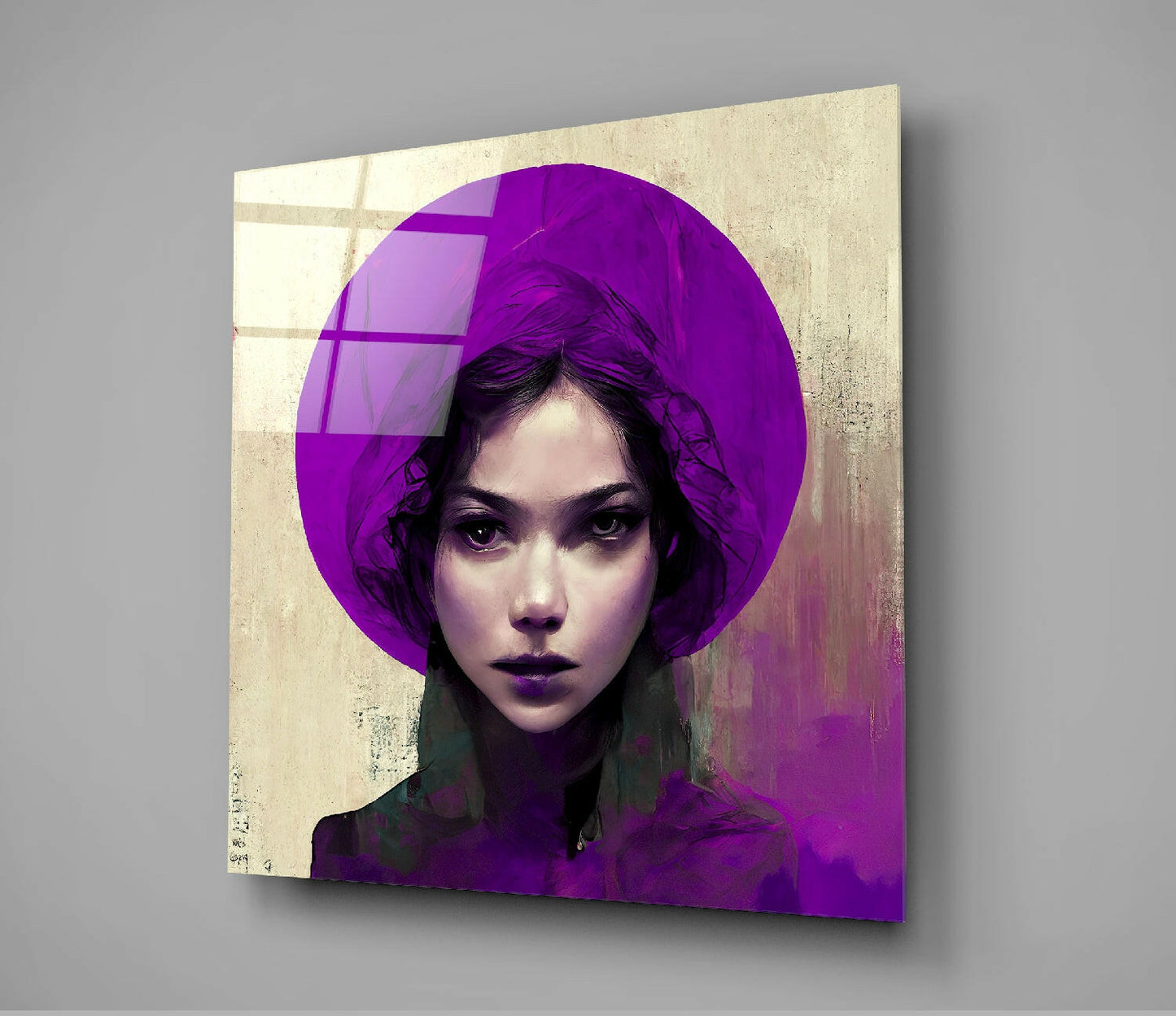 Purple Hat Glass Wall Art