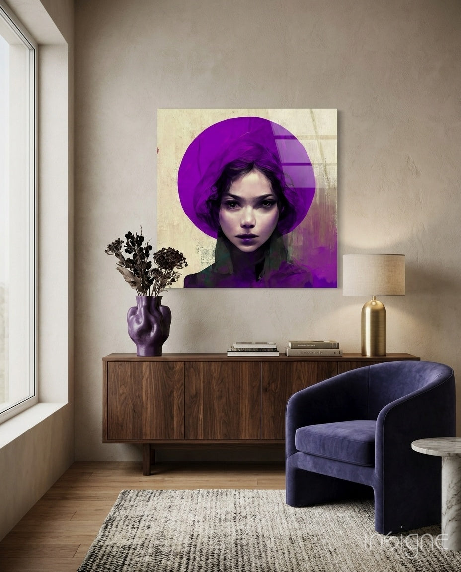 Purple Hat Glass Wall Art