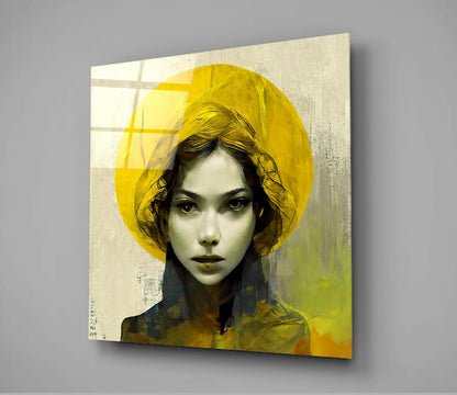 Yellow Hat Glass Wall Art