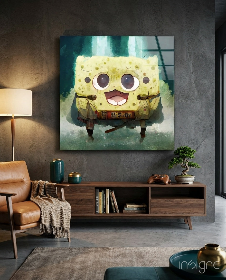 Sponge glass wall art textured abstract design