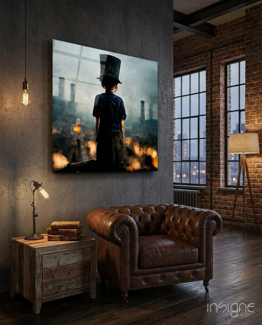Survivor glass wall art bold figure design