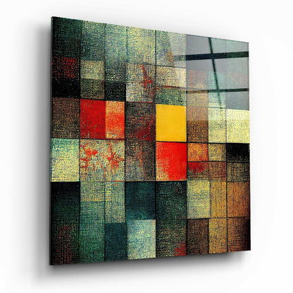 Blocks glass wall art modern geometric design