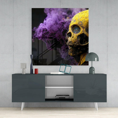 Smoky Skull Glass Wall Art