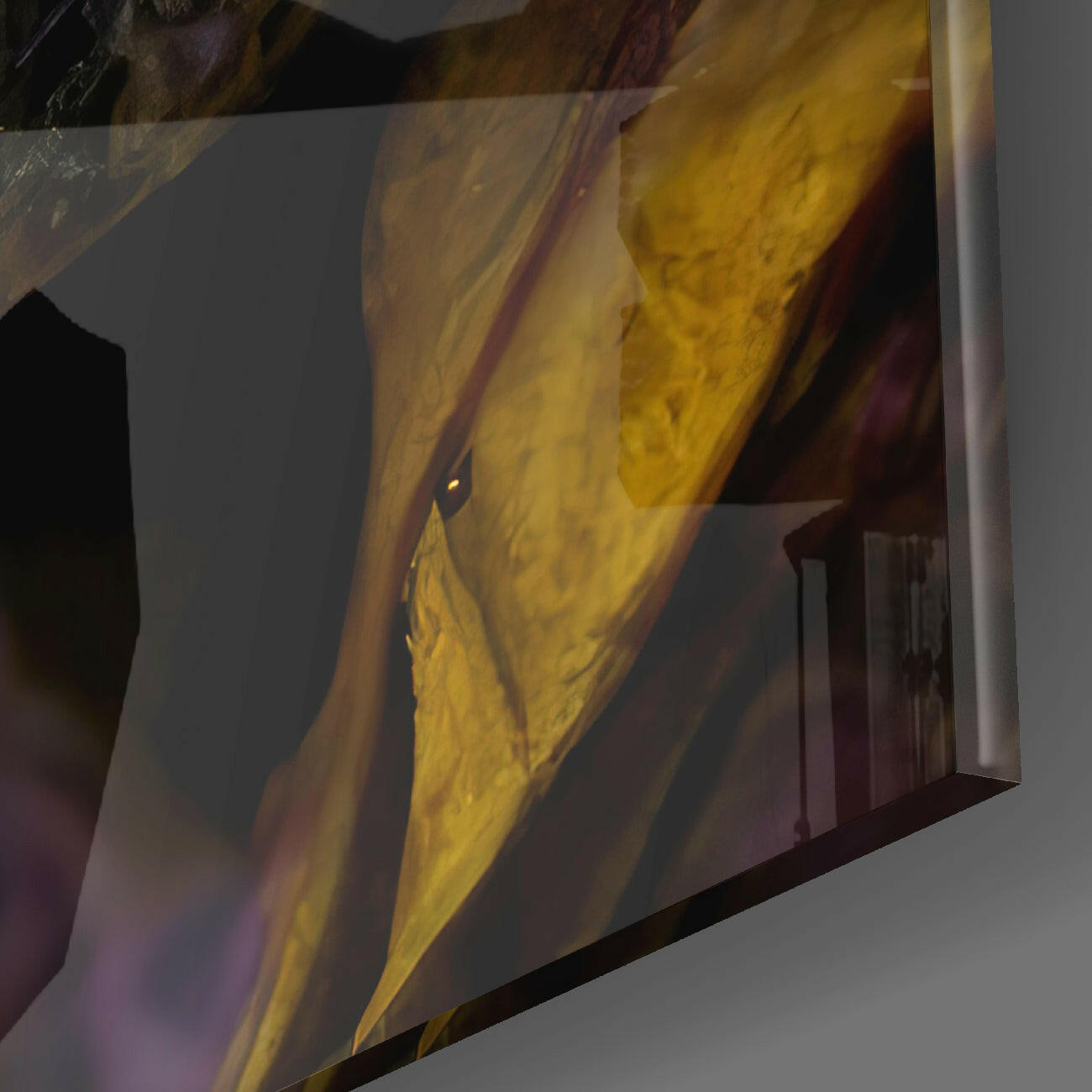 Smoky Skull Glass Wall Art