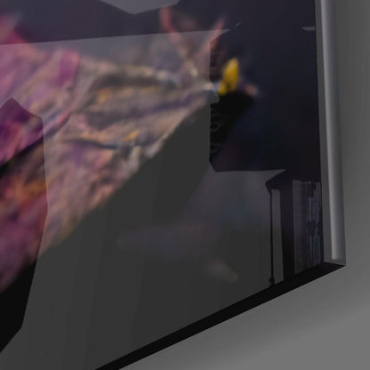 Yellow Mask Glass Wall Art