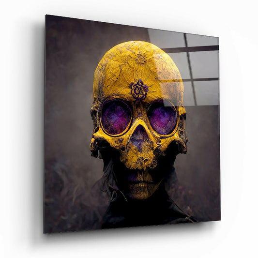 Yellow head glass wall art