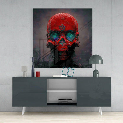 Red Head Glass Wall Art