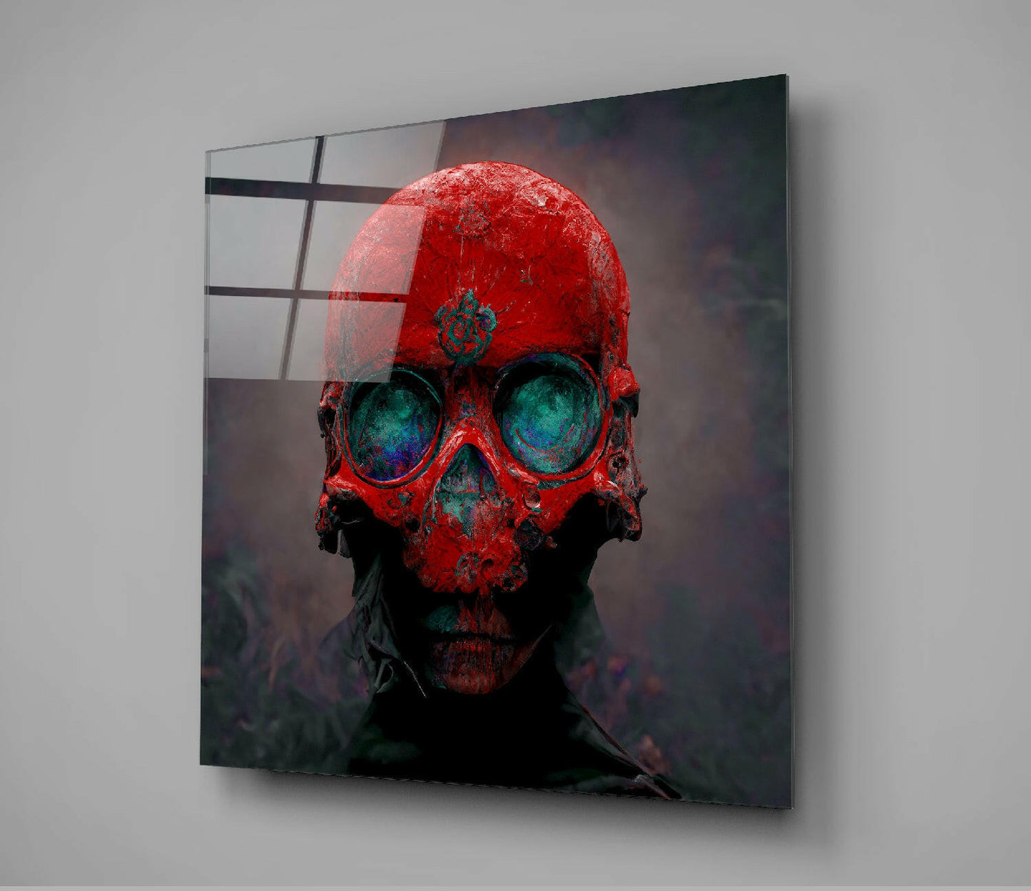 Red Head Glass Wall Art