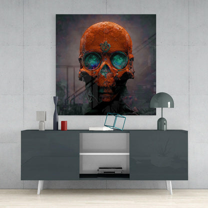 Orange Head Glass Wall Art