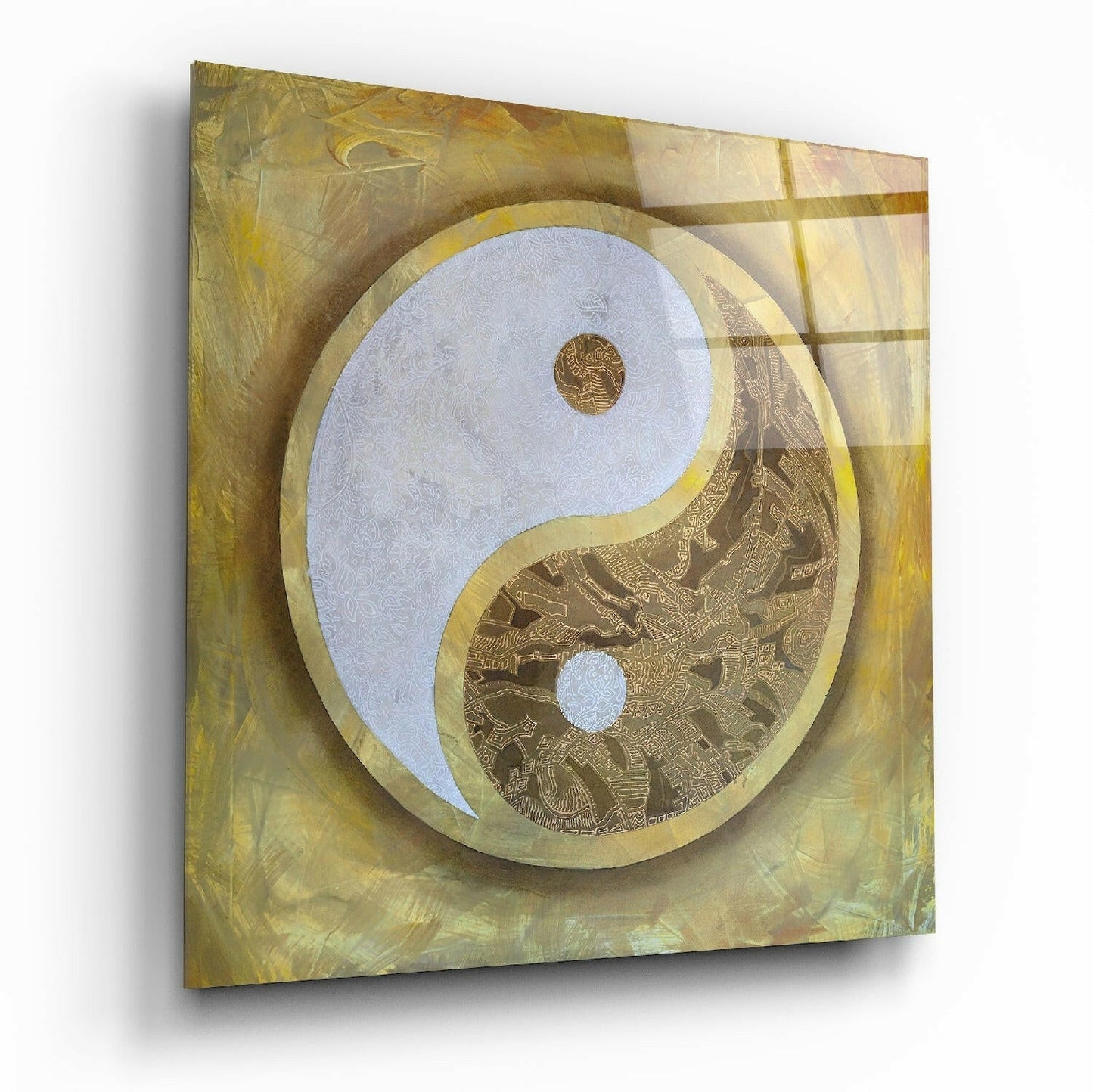 Ying Yang glass wall art