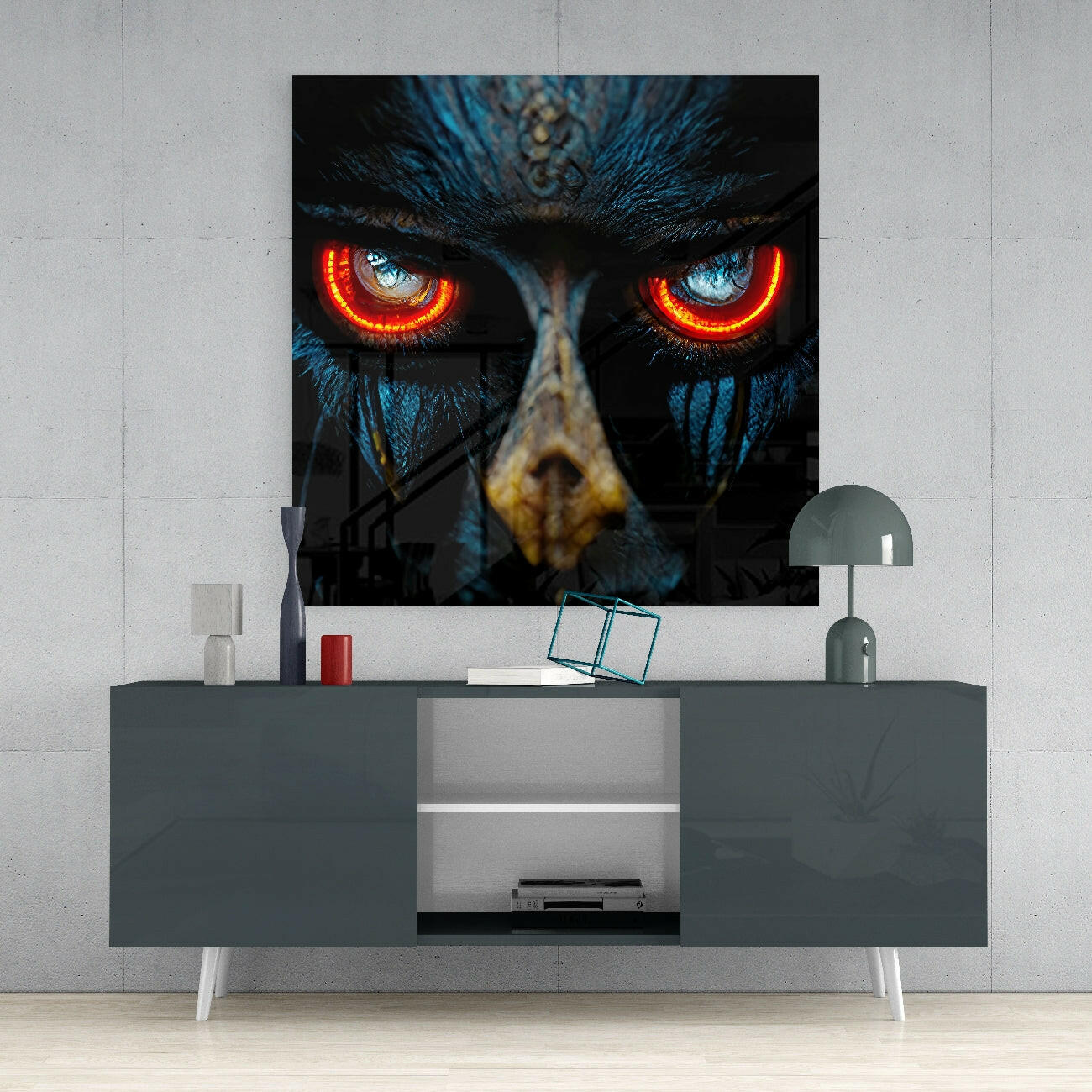 Anger in the Eyes Glass Wall Art