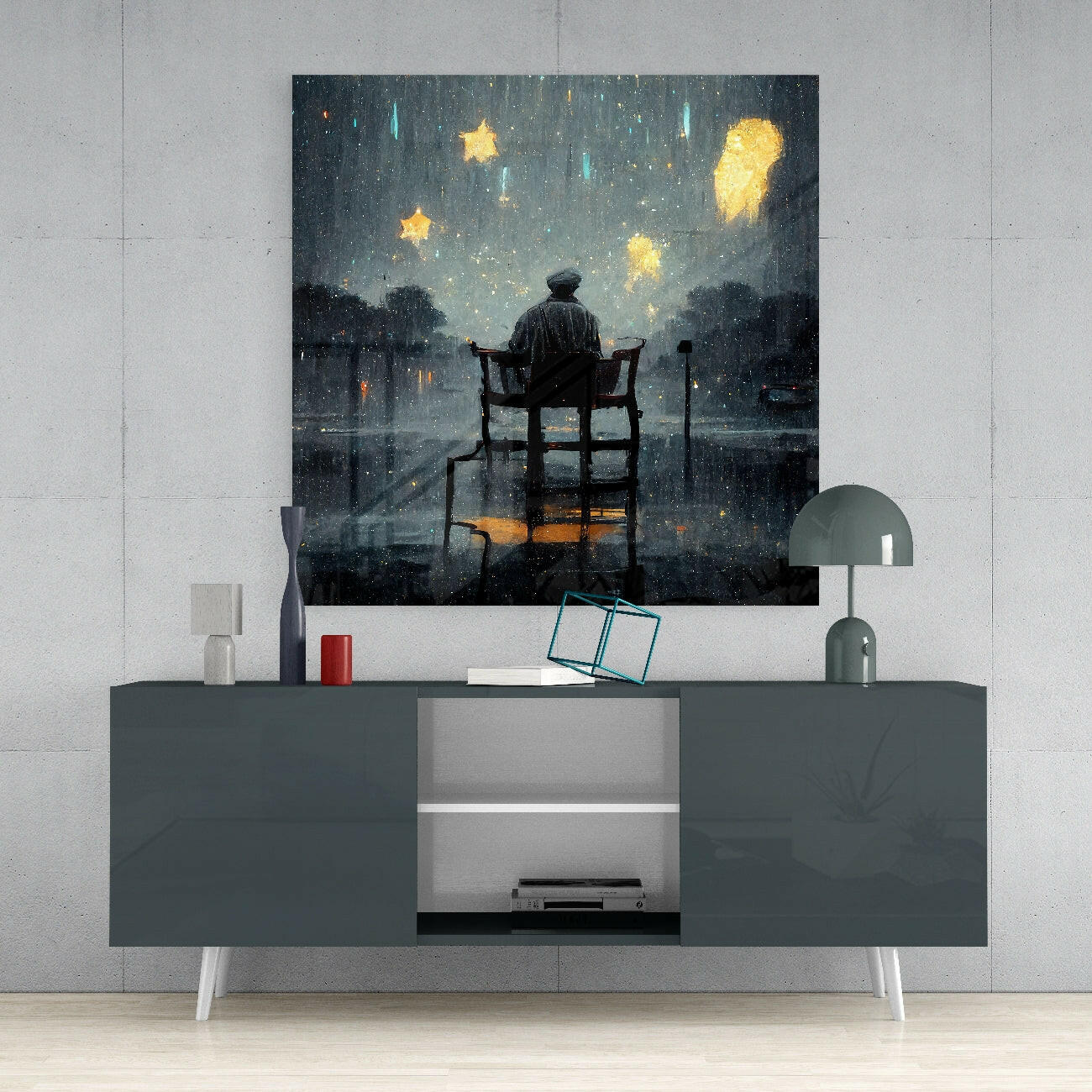 Star Rain Glass Wall Art