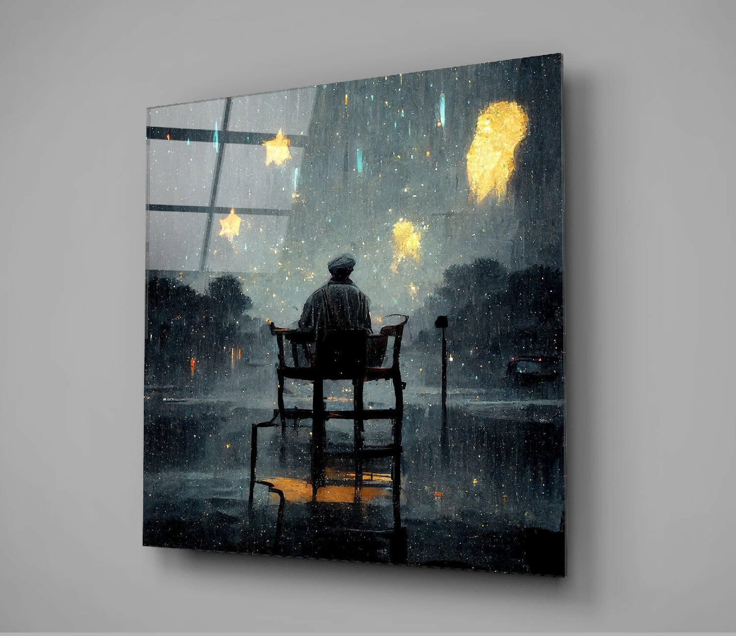 Star Rain Glass Wall Art
