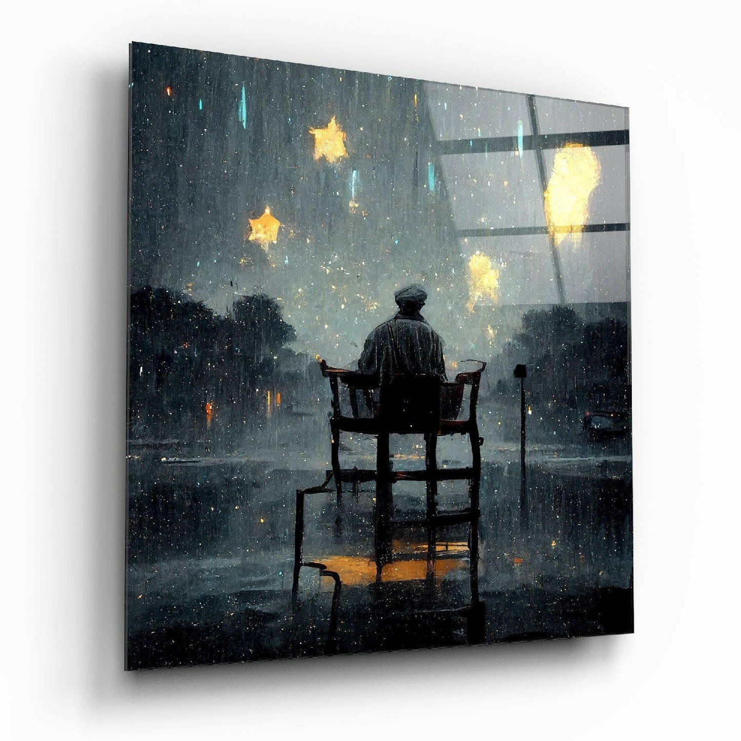 Star rain glass wall art