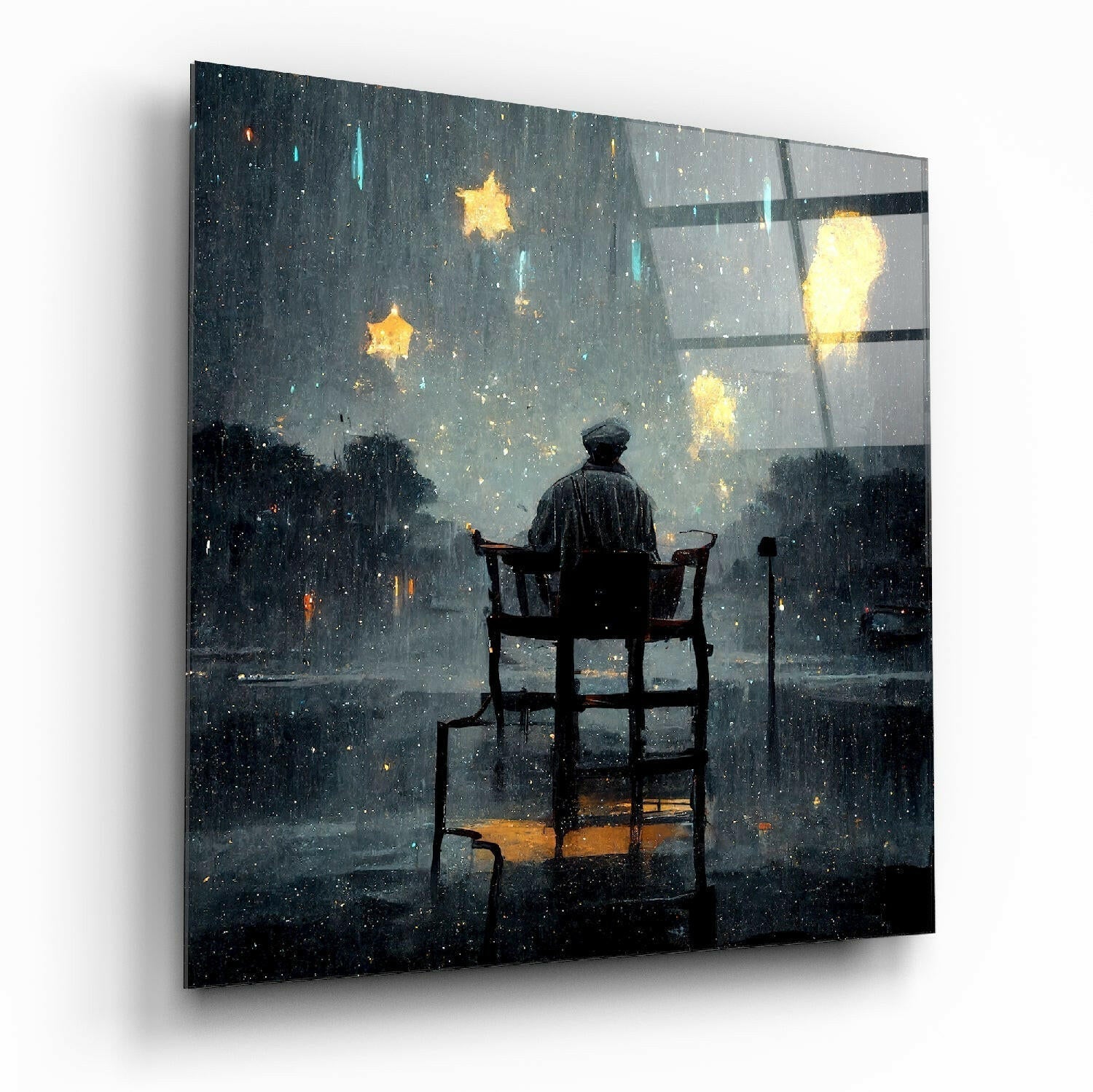 Star rain glass wall art