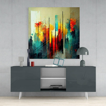City Silhouette Glass Wall Art