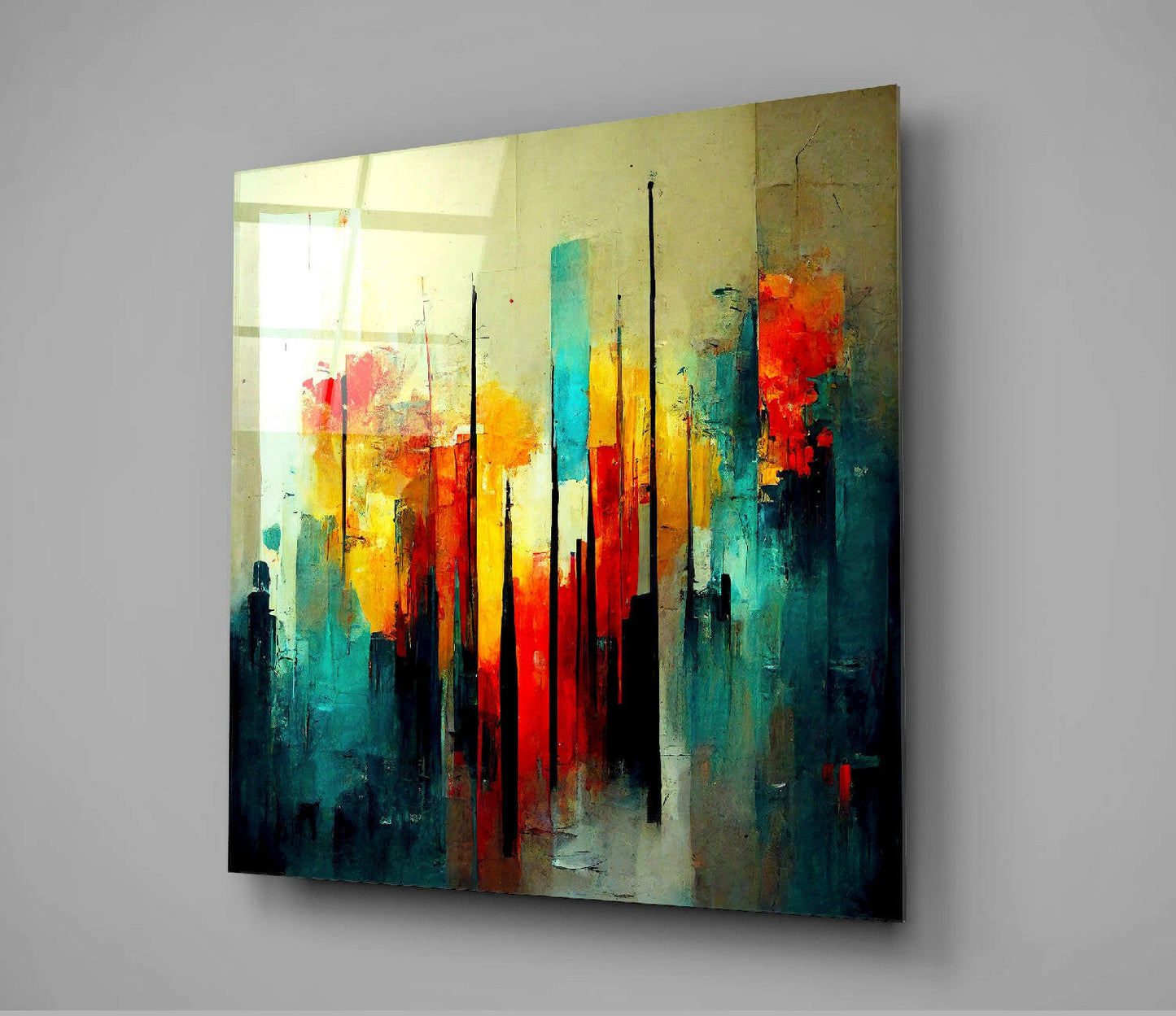 City Silhouette Glass Wall Art