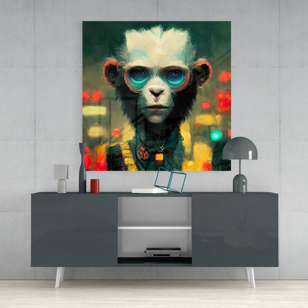 The Monkey Glass Wall Art