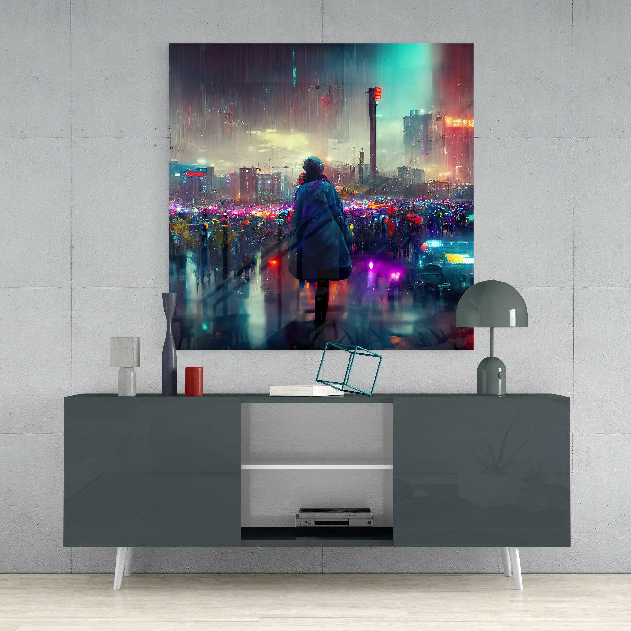 Against the City Glass Wall Art