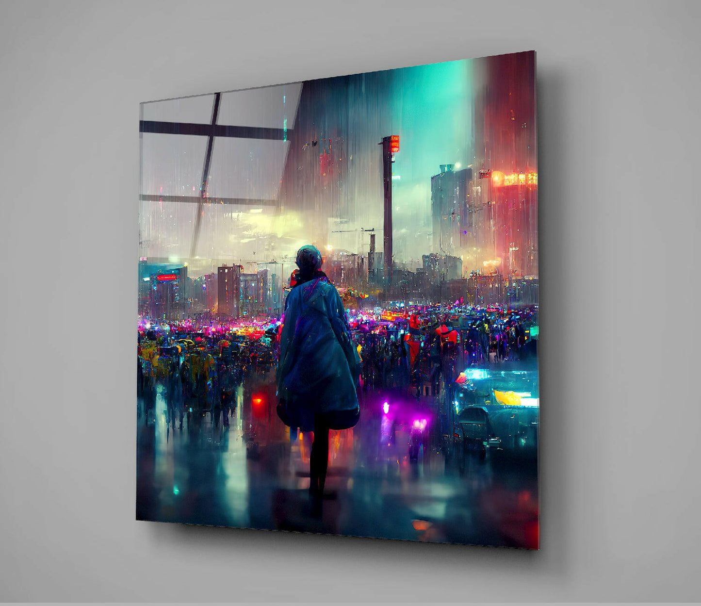 Against the City Glass Wall Art