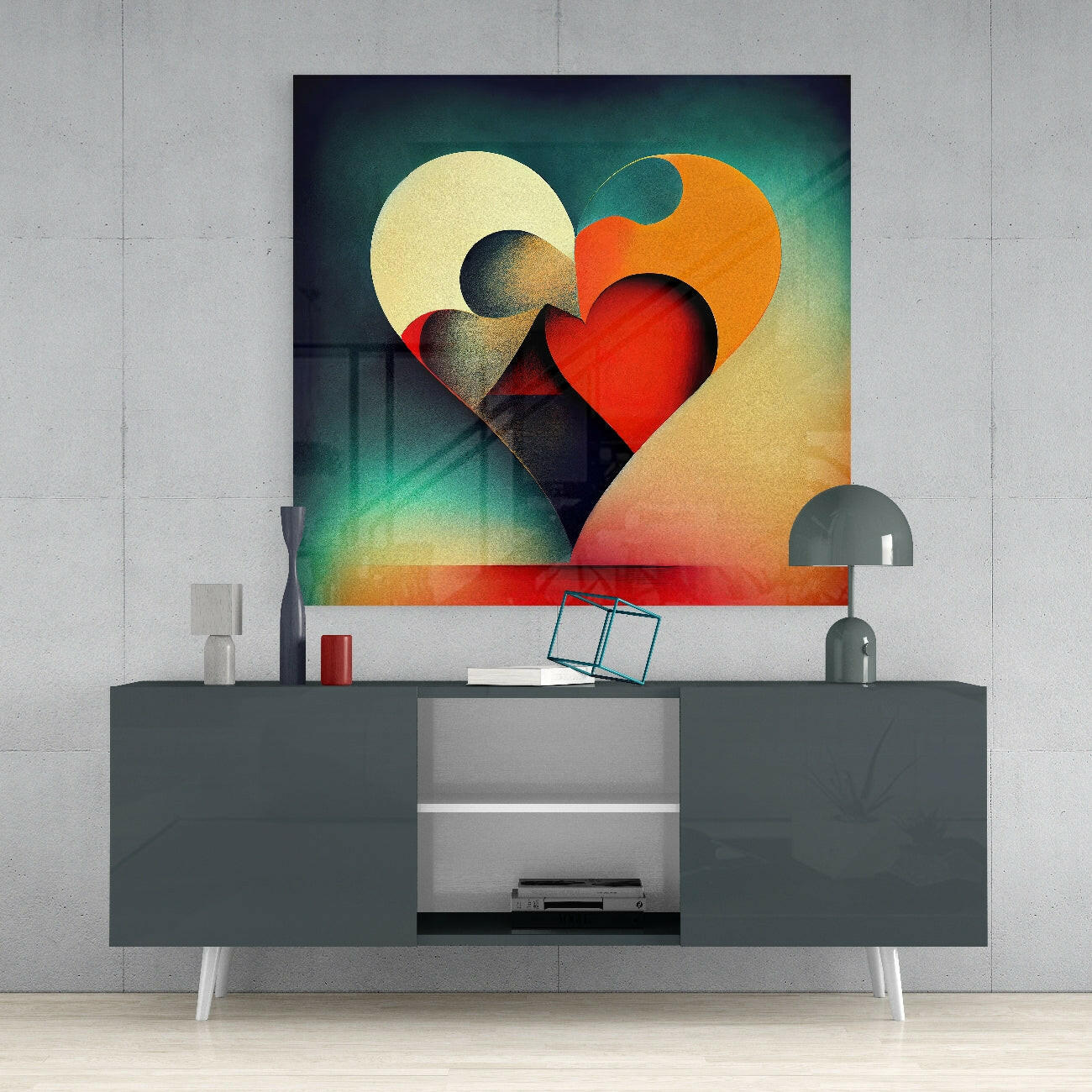 Heart Glass Wall Art