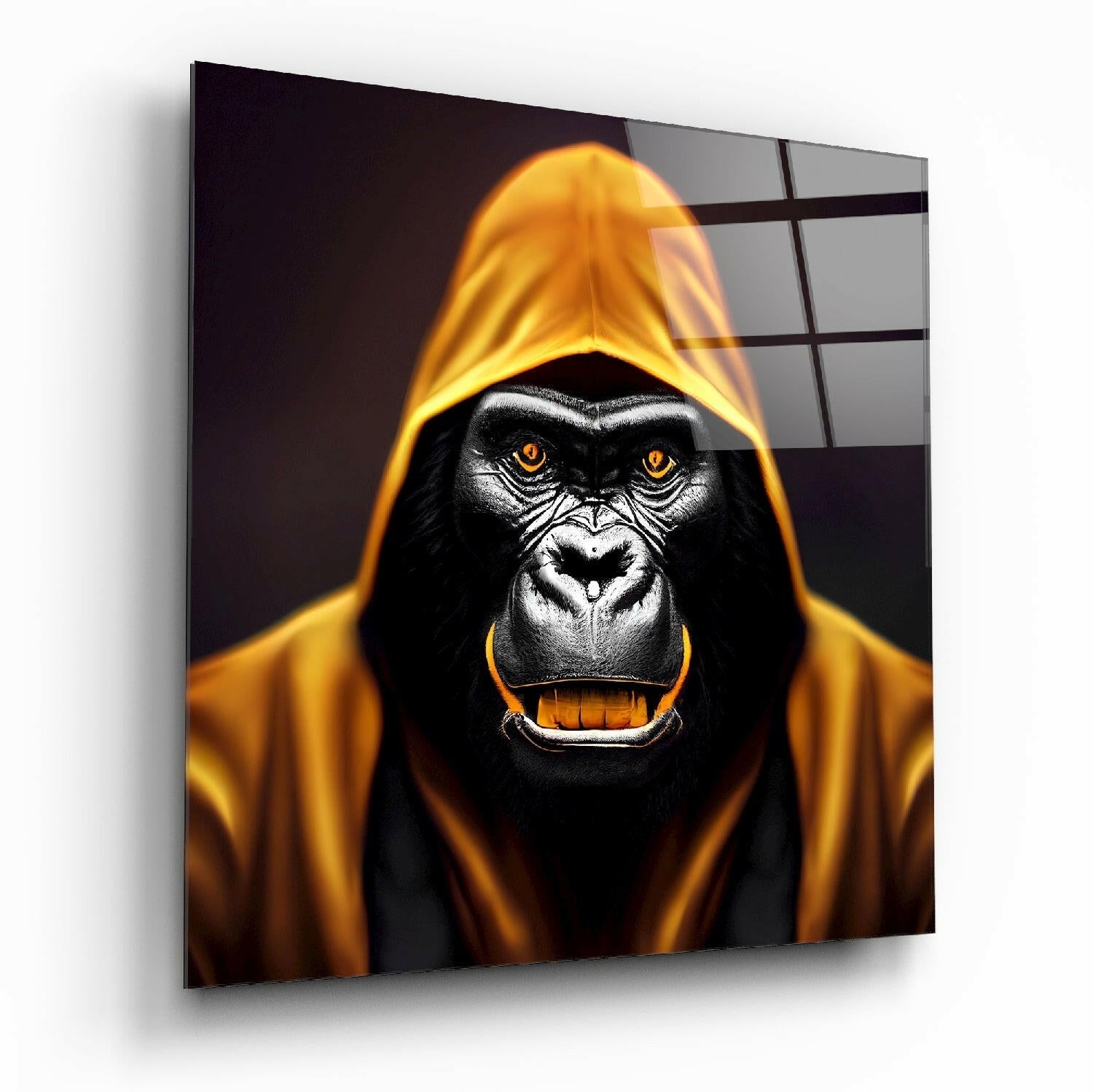Angry Smile glass wall art