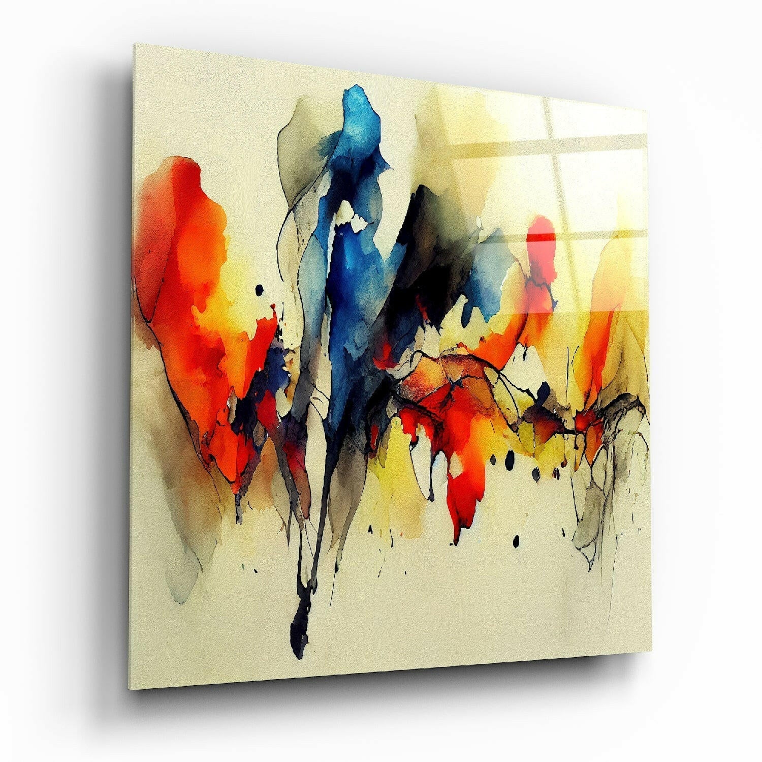 Frequency glass wall art with abstract wave design