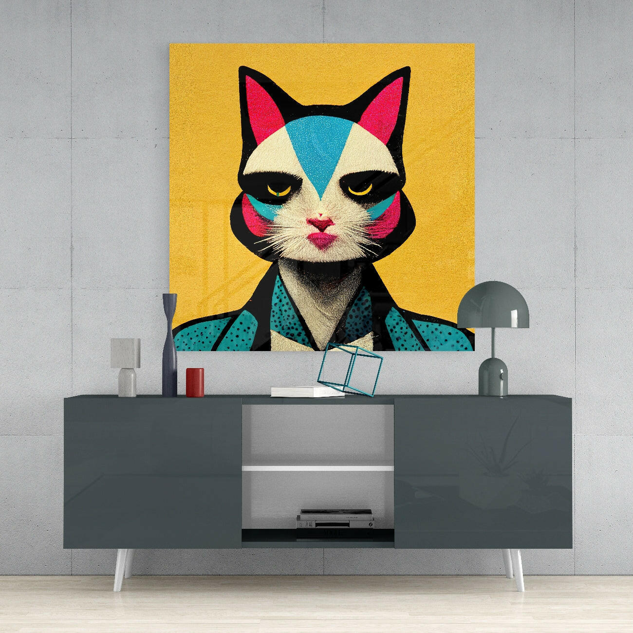 Ms. Cat Glass Wall Art