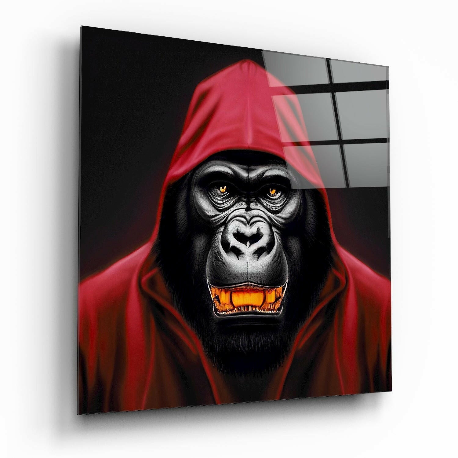 Angry Smile glass wall art