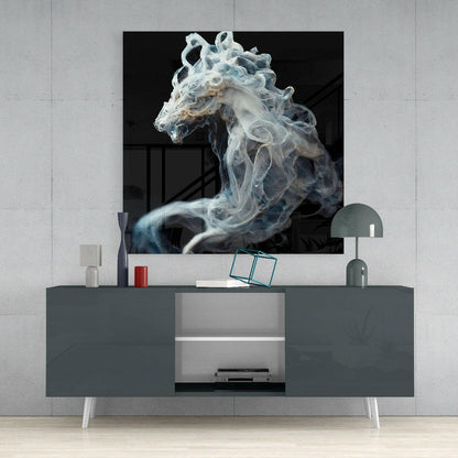 Smoky Horse Glass Wall Art