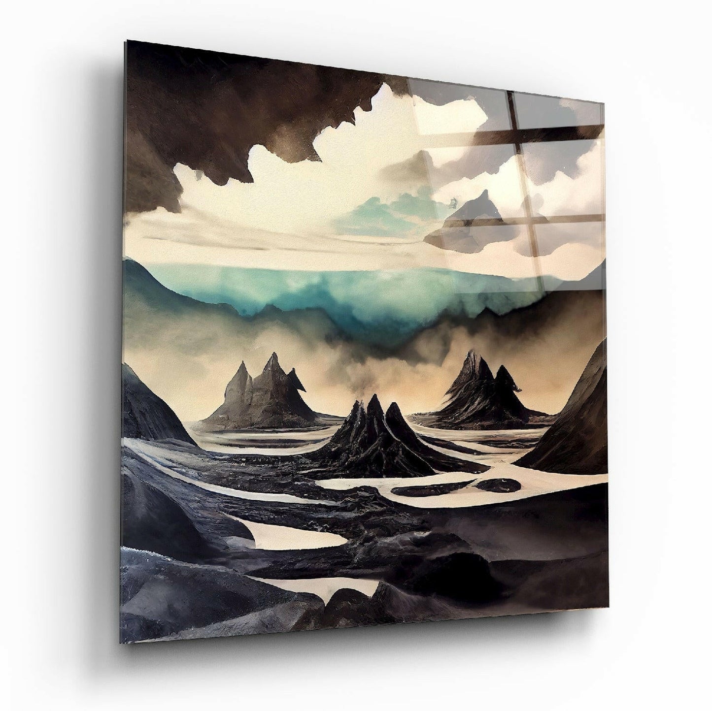 Landscape glass wall art with serene scenic view