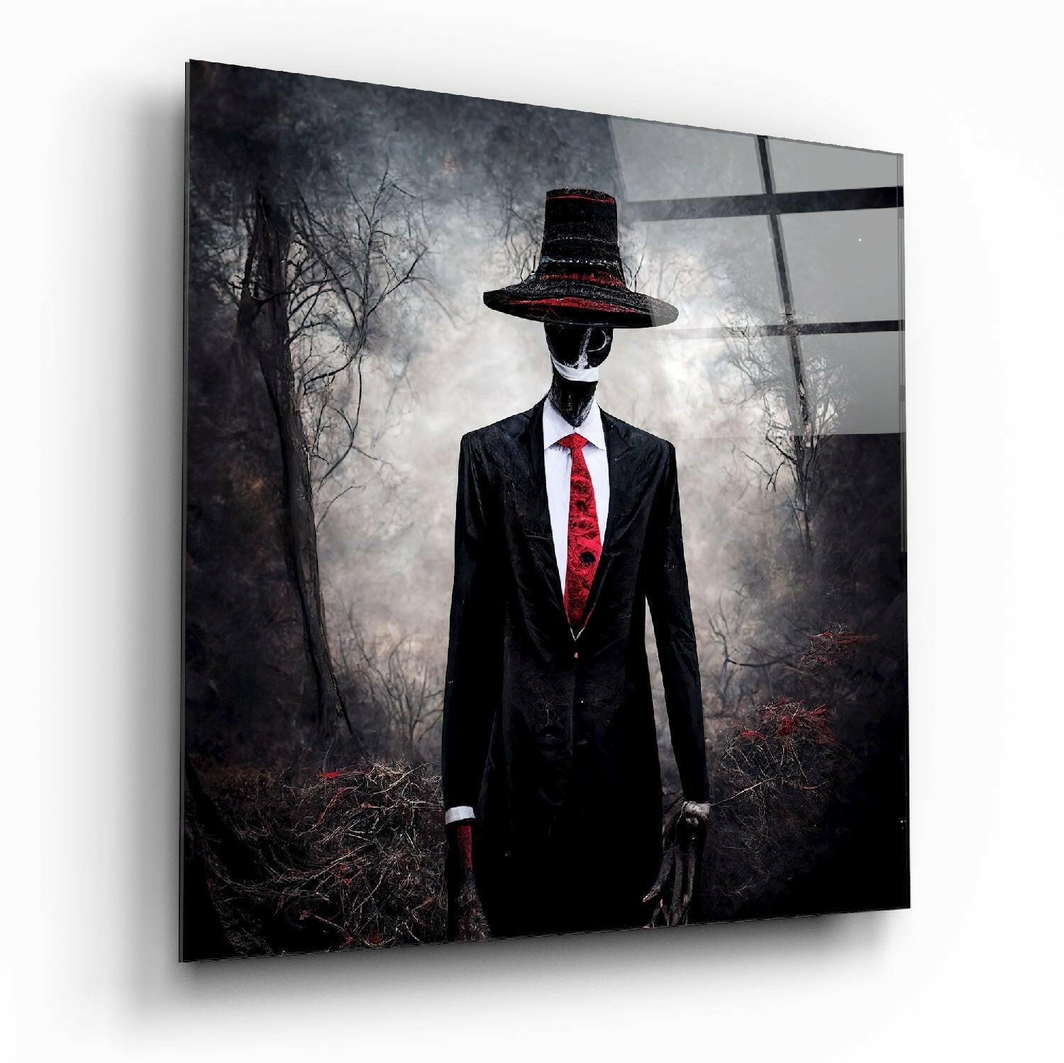 Negotiator glass wall art